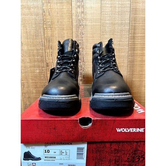 Wolverine Raider Durashck Soft Toe Men\'s Work Boot WIDE US 10EW Black Leather main image 5